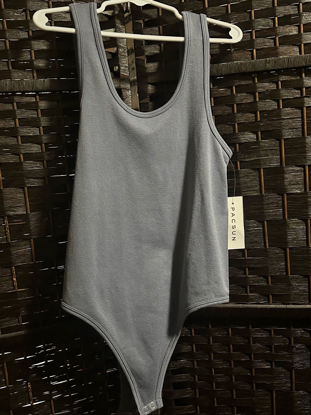 PacSun Gray Tank Bodysuit with Snap Closure